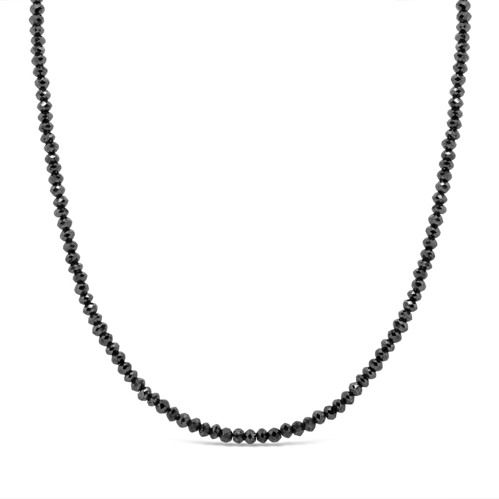 14K Yellow Gold Beaded 49.00 CTW Black Diamond 24" Necklace