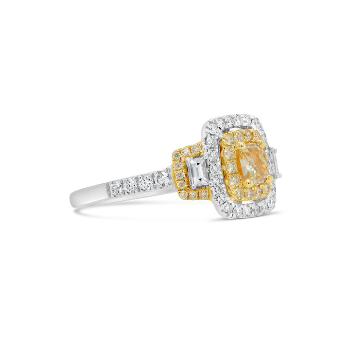 18K White/Yellow Gold Yellow Diamond Women's Ring