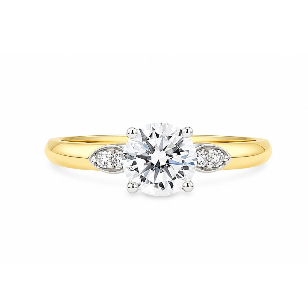 18K Yellow And White Gold Classic 0.06 CTW Diamond Semi-Mount Engagement Ring
