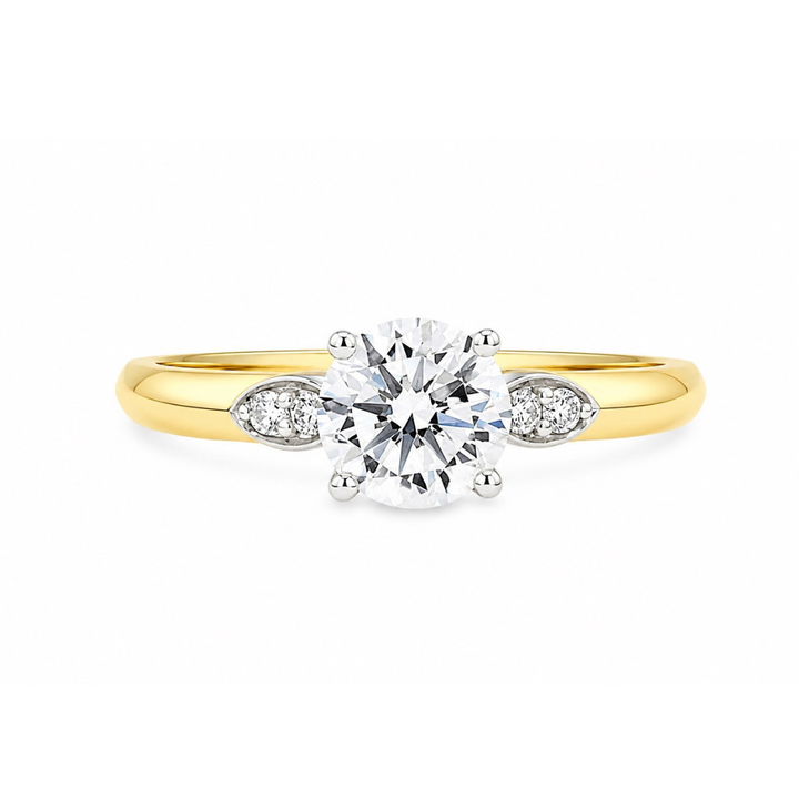 18K Yellow And White Gold Classic 0.06 CTW Diamond Semi-Mount Engagement Ring