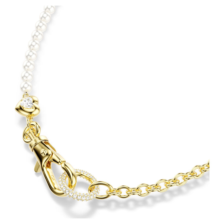 Swarovski Idyllia Gold-Tone Plated Necklace With Clear Crystal Pearl 5742961