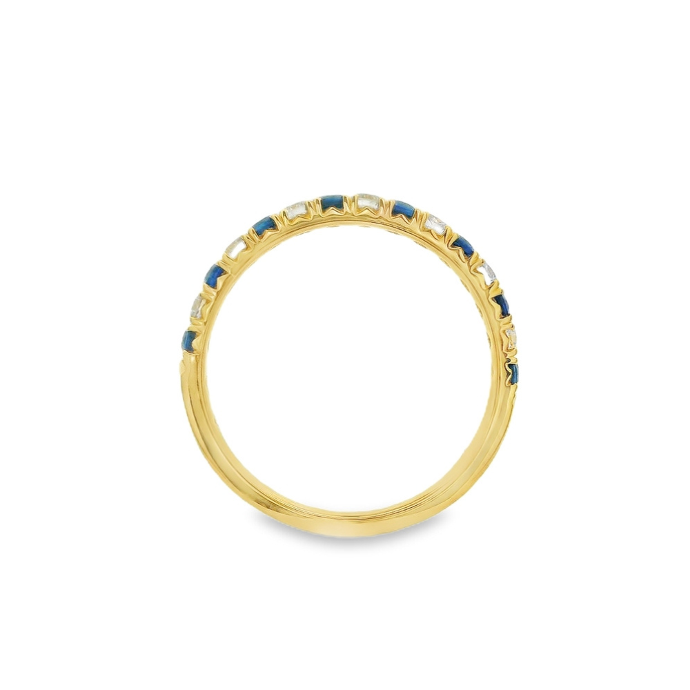18K Yellow Gold 0.39 CTW Sapphire And 0.23 CTW Diamond Ring