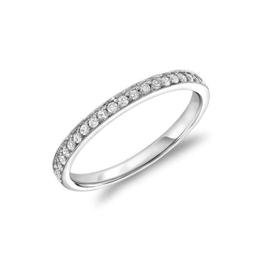 Women's 10K White Gold 0.14 CWT Diamond Anniversary Ring
