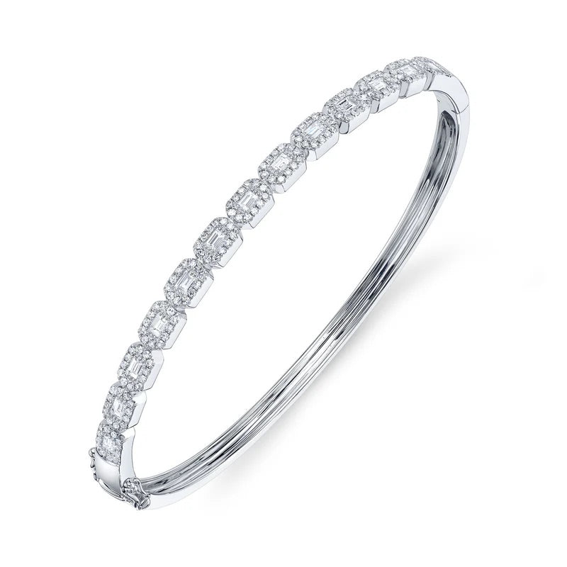 14K White Gold Shy Creation 0.93 CTW Diamond Bracelet