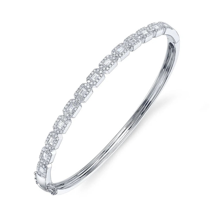 14K White Gold Shy Creation 0.93 CTW Diamond Bracelet