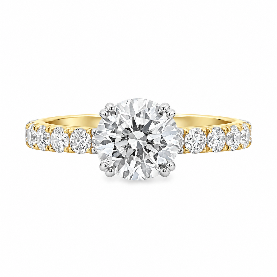 14K Yellow And White Gold 0.65 CTW Diamond Semi-Mount Engagement Ring