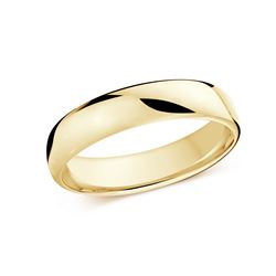 Men's 10K Yellow Gold Euro Fit 5.5mm Domed Polished Wedding Band Size 10