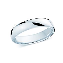 Men's 10K White Gold Euro Fit 5.5mm Domed Polished Wedding Band Size 10