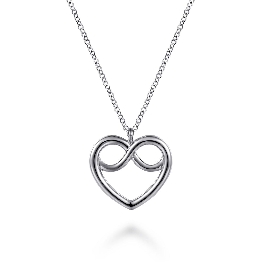 Sterling Silver Gabriel & Co. Heart Love Knot Necklace
