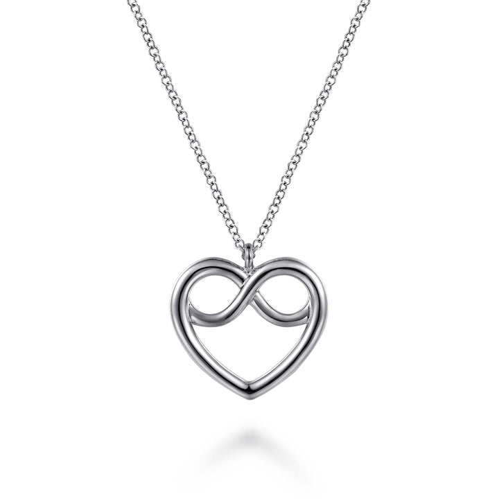 Sterling Silver Gabriel & Co. Heart Love Knot Necklace