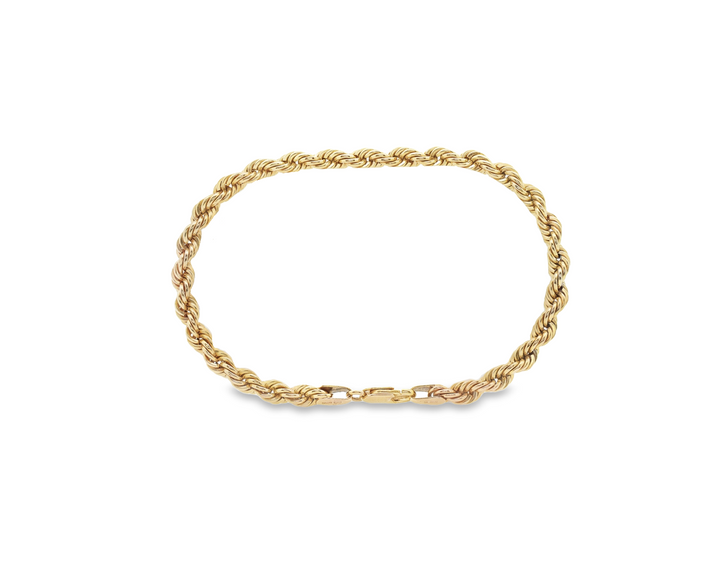 Estate - 14K Yellow Gold 7" Rope Chain Bracelet