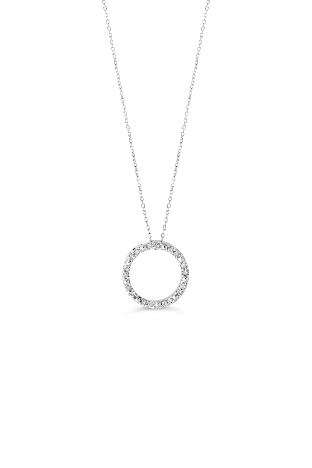 10K White Gold Diamond Circle Of Love Necklace