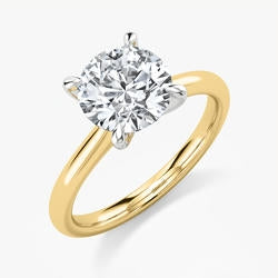 Women's 14K Yellow And White Gold 2.00 CTW Solitaire LAB Grown Diamond Engagement Ring