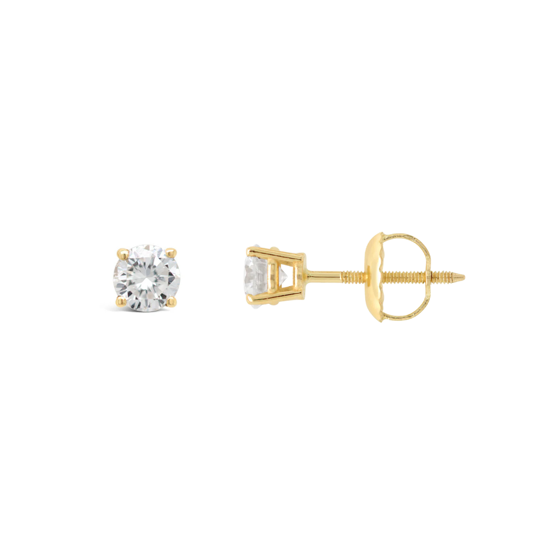 14K Yellow Gold 0.78 CTW Diamond Stud Earrings