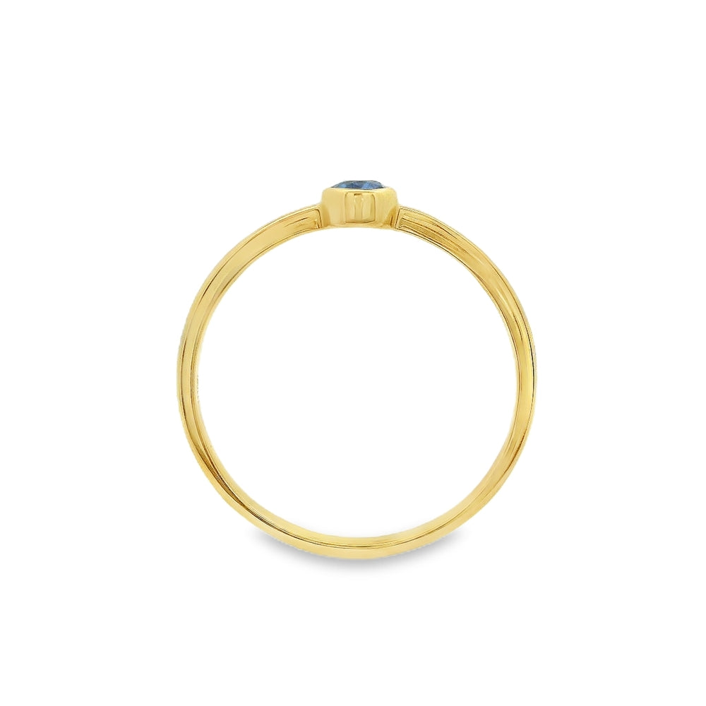 14K Yellow Gold 4x3mm Sapphire Ring
