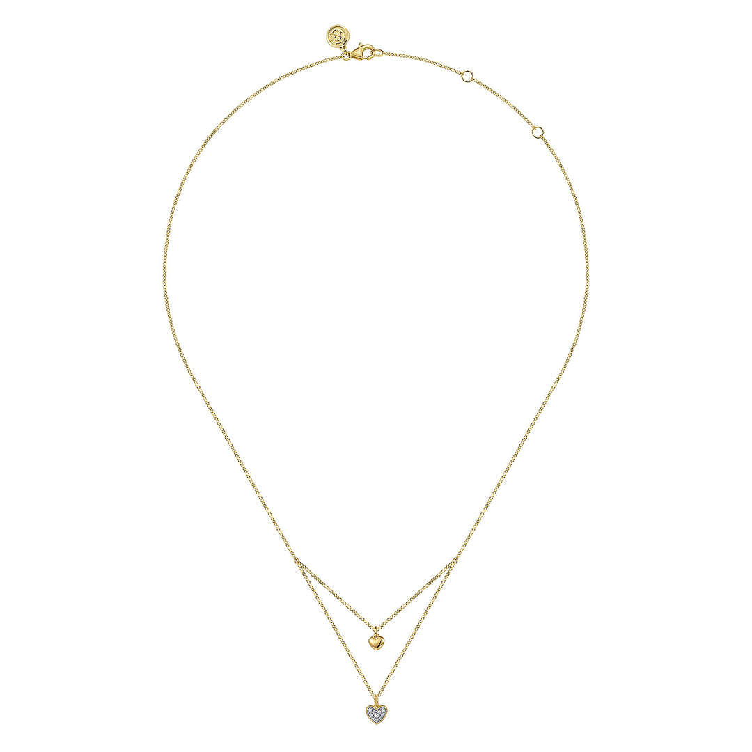 14K Yellow Gold Heart 0.07 CTW Diamond 17.5" Necklace