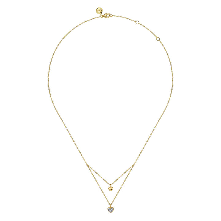 14K Yellow Gold Heart 0.07 CTW Diamond 17.5" Necklace