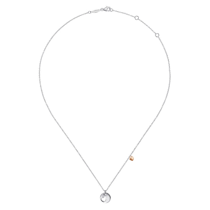 Sterling Silver and Rose Sterling Silver Plated Heart Gabriel & Co. Necklace