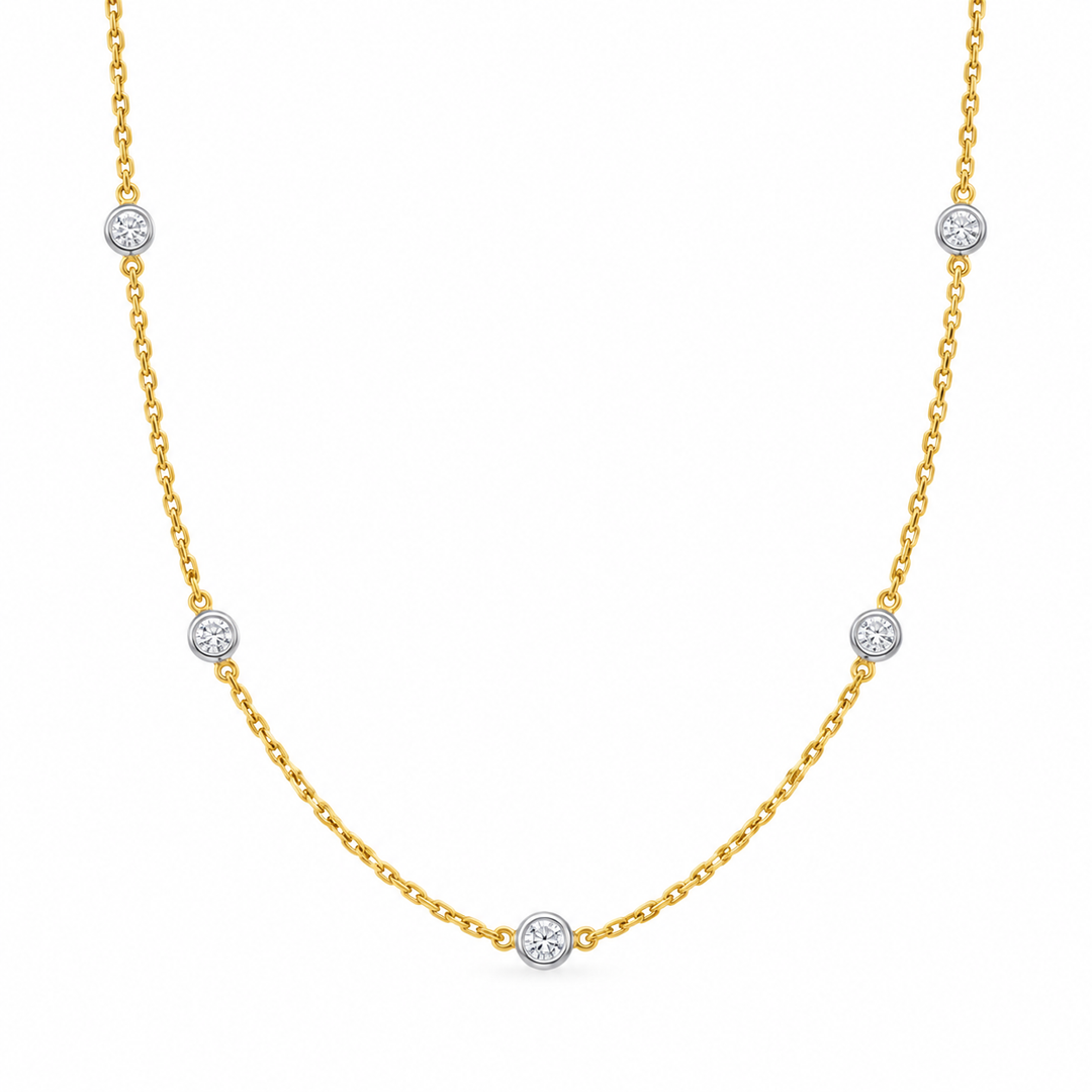 14K Yellow And White Gold 0.63 CTW Diamonds By The Yard 18" Necklace