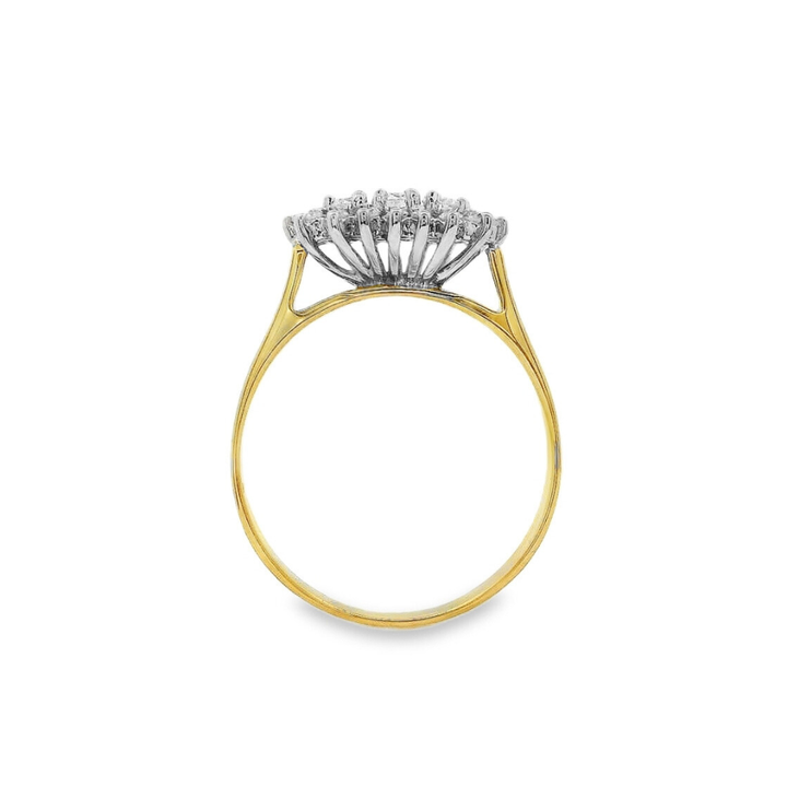 Estate - 14K Yellow And White Gold 0.20 CTW Diamond Ring, Size 7