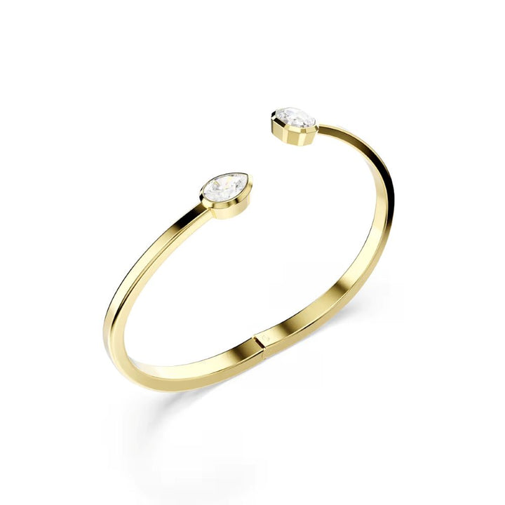 Swarovski Imber Gold-Tone Plated Bangle With Clear Cubic Zirconias