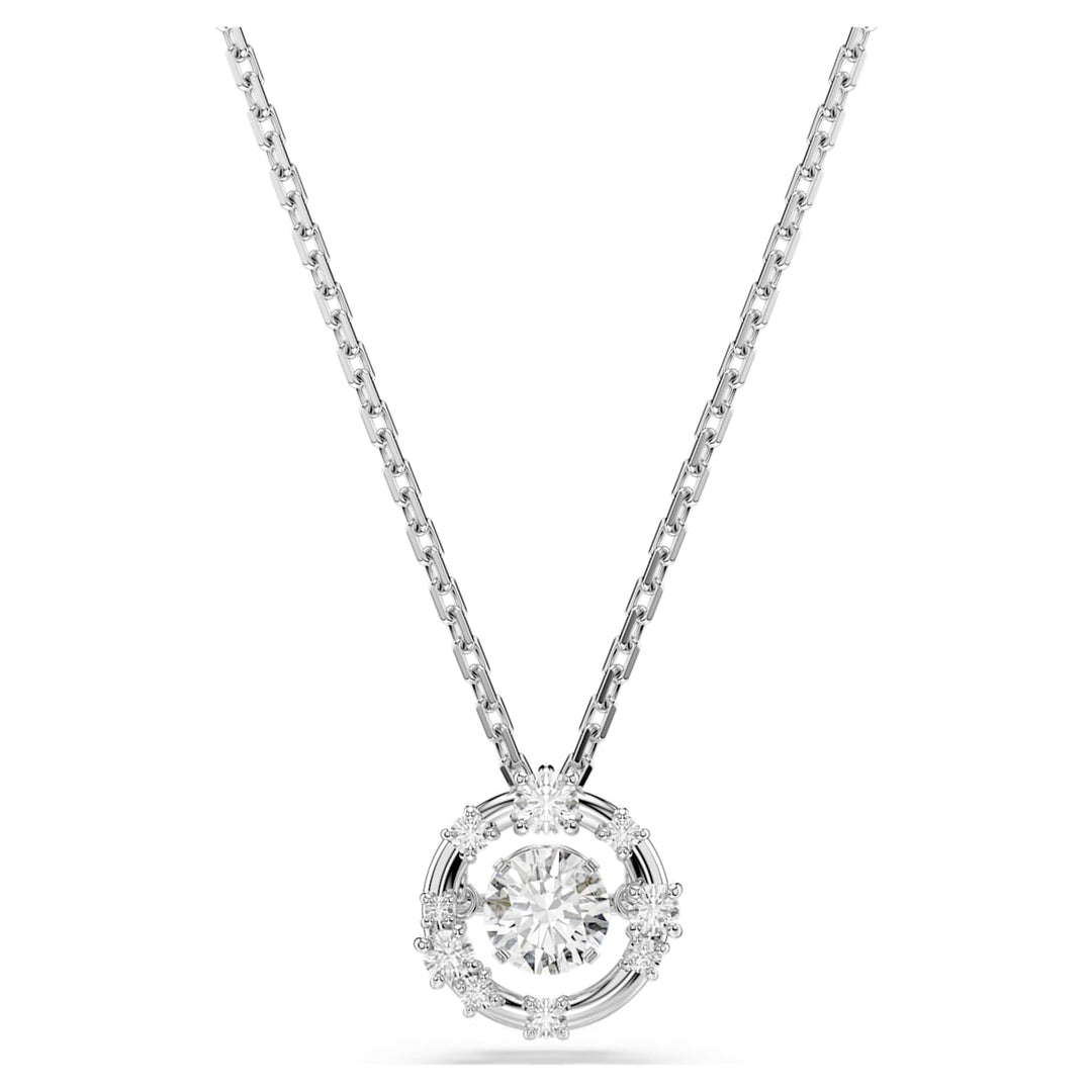 Swarovski Constella Rhodium Plated Necklace With Clear Cubic Zirconia 5738247