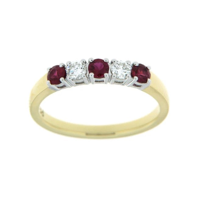 18K Yellow/White Gold 0.43 CTW Ruby And 0.23 CTW Diamond Ring