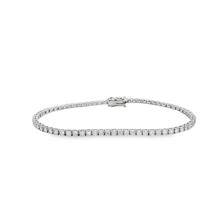 14K White Gold 2.80 CTW Lab Grown Diamond 7" Bracelet