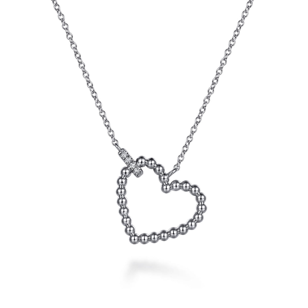 Gabriel & Co. Bujukan Sterling Silver Heart Necklace With Diamonds
