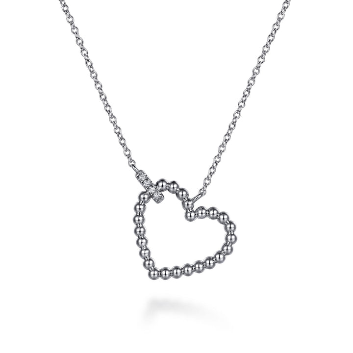 Gabriel & Co. Bujukan Sterling Silver Heart Necklace With Diamonds
