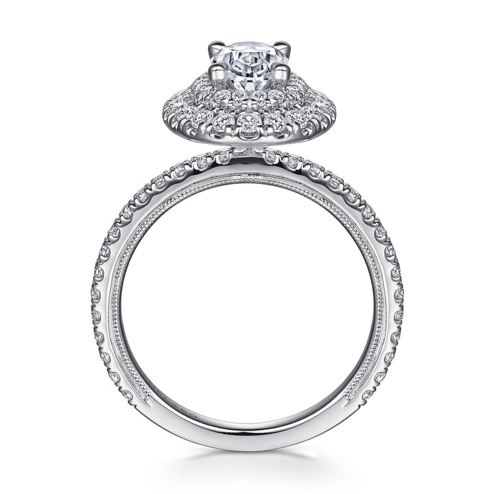 Women's 14K White Gold Double Halo 0.71 CTW Diamond Semi-Mount Engagement Ring