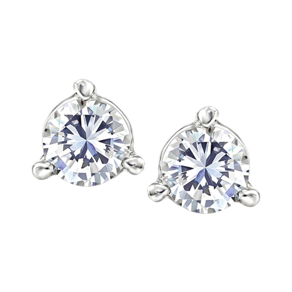 14K White Gold Canadian Diamond Studs