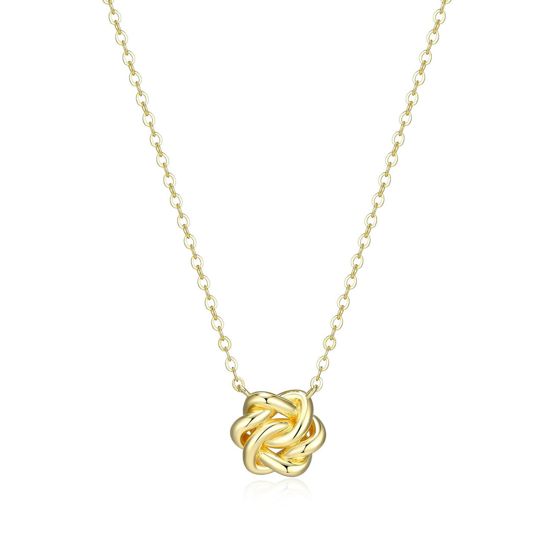ELLE Sterling Silver Yellow Gold Plated Eternal Knot Necklace