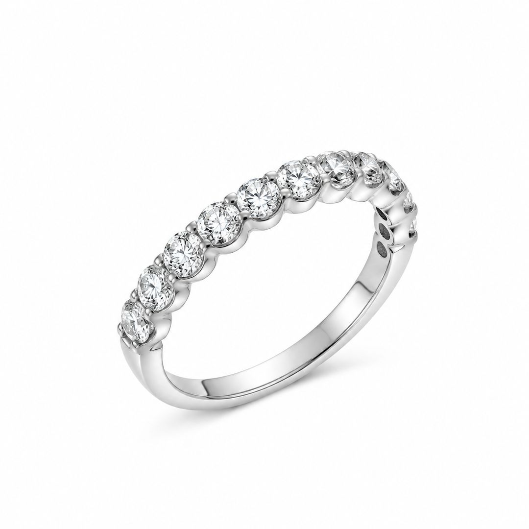 14K White Gold 0.75 CTW RBC Diamond Band