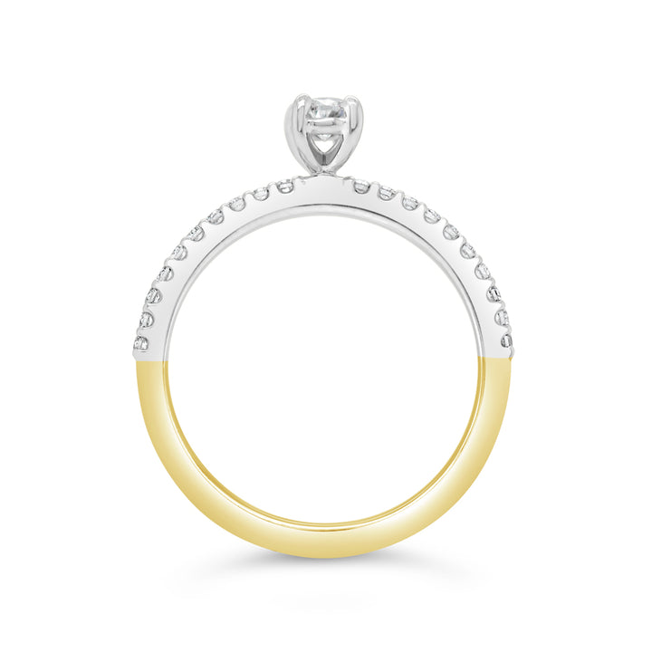 14K Two-tone Gold 0.15 CTW Diamond Set Engagement Ring Semi-Mount