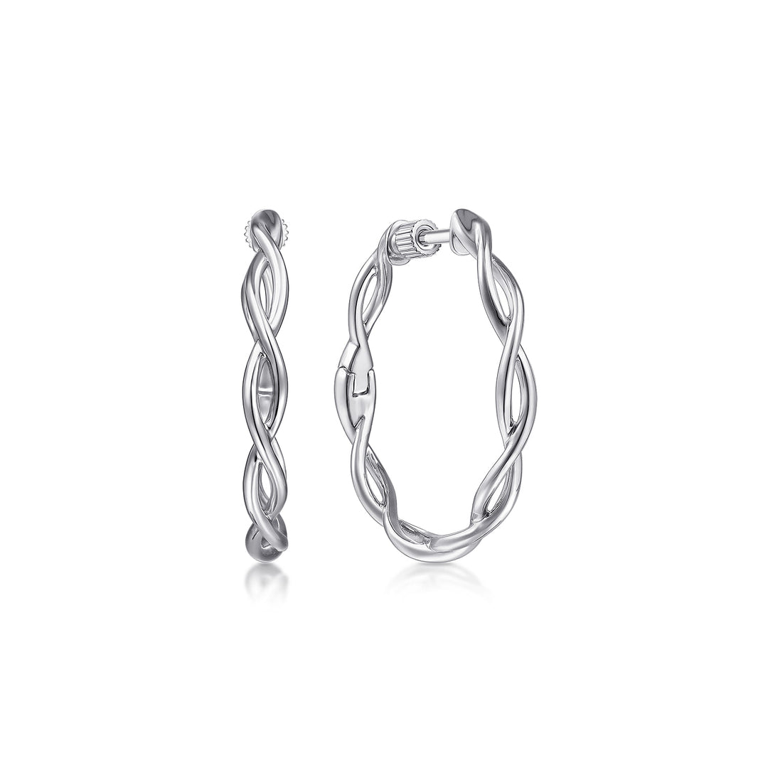 Sterling Silver Gabriel & Co. Medium Twisted Hoop Earrings With