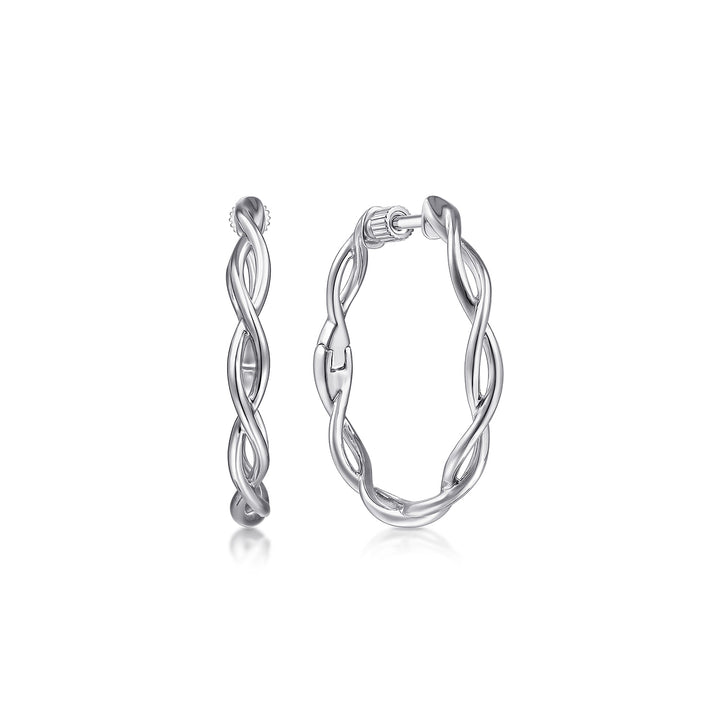 Sterling Silver Gabriel & Co. Medium Twisted Hoop Earrings With