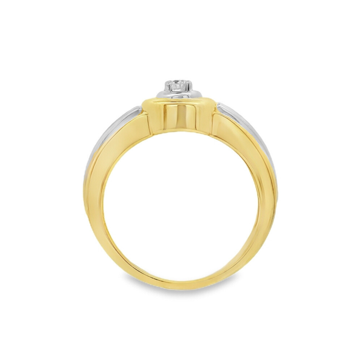 Estate - 14 Karat Yellow And White Gold 0.07 CTW Diamond Ring, Size 5.5