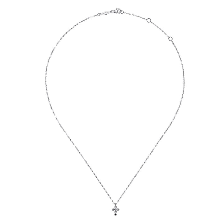 Sterling Silver Gabriel & Co. Cross Necklace With Diamond