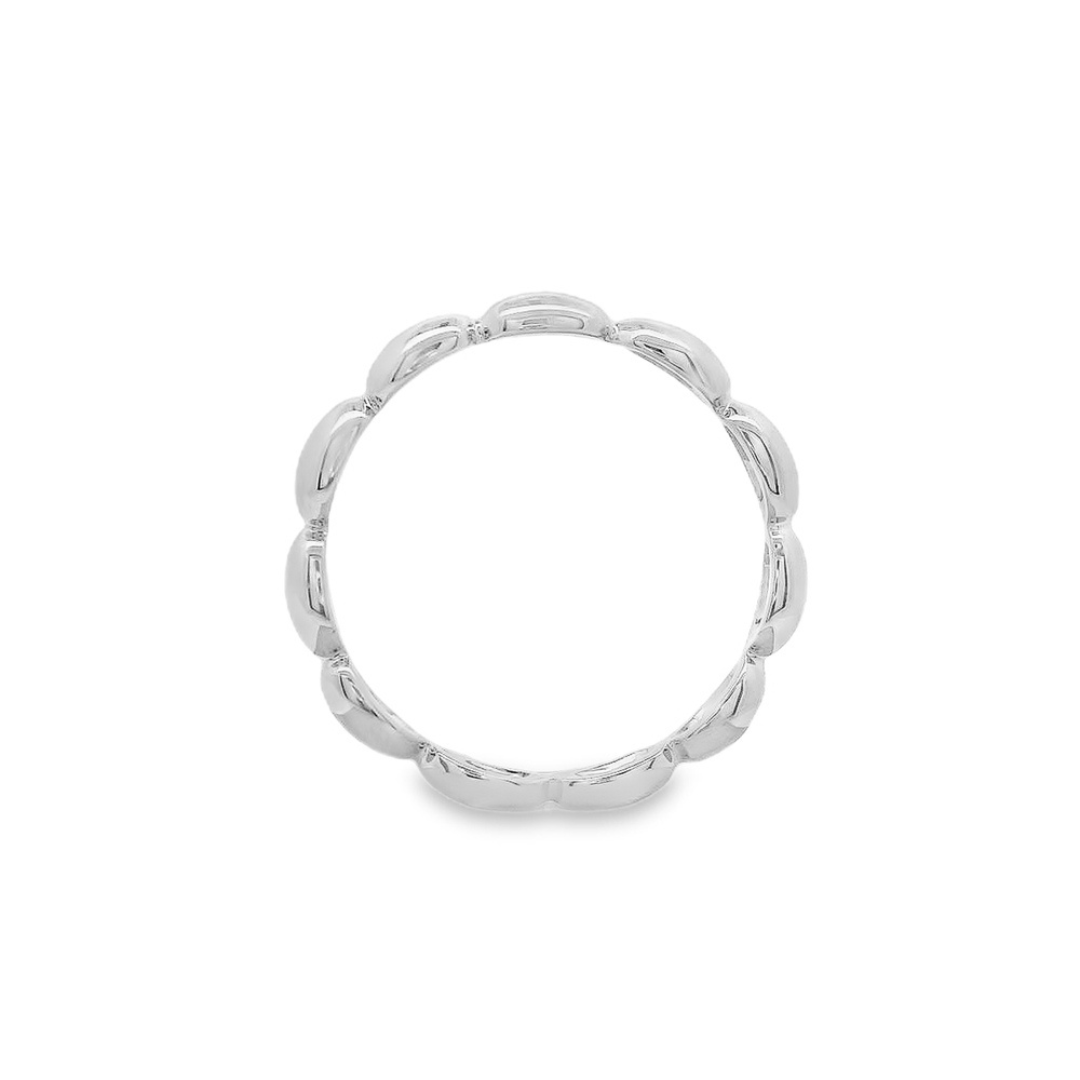 Women's 14K White Gold Ralf Mezger Polished Scalloped Edge Stacking Ring