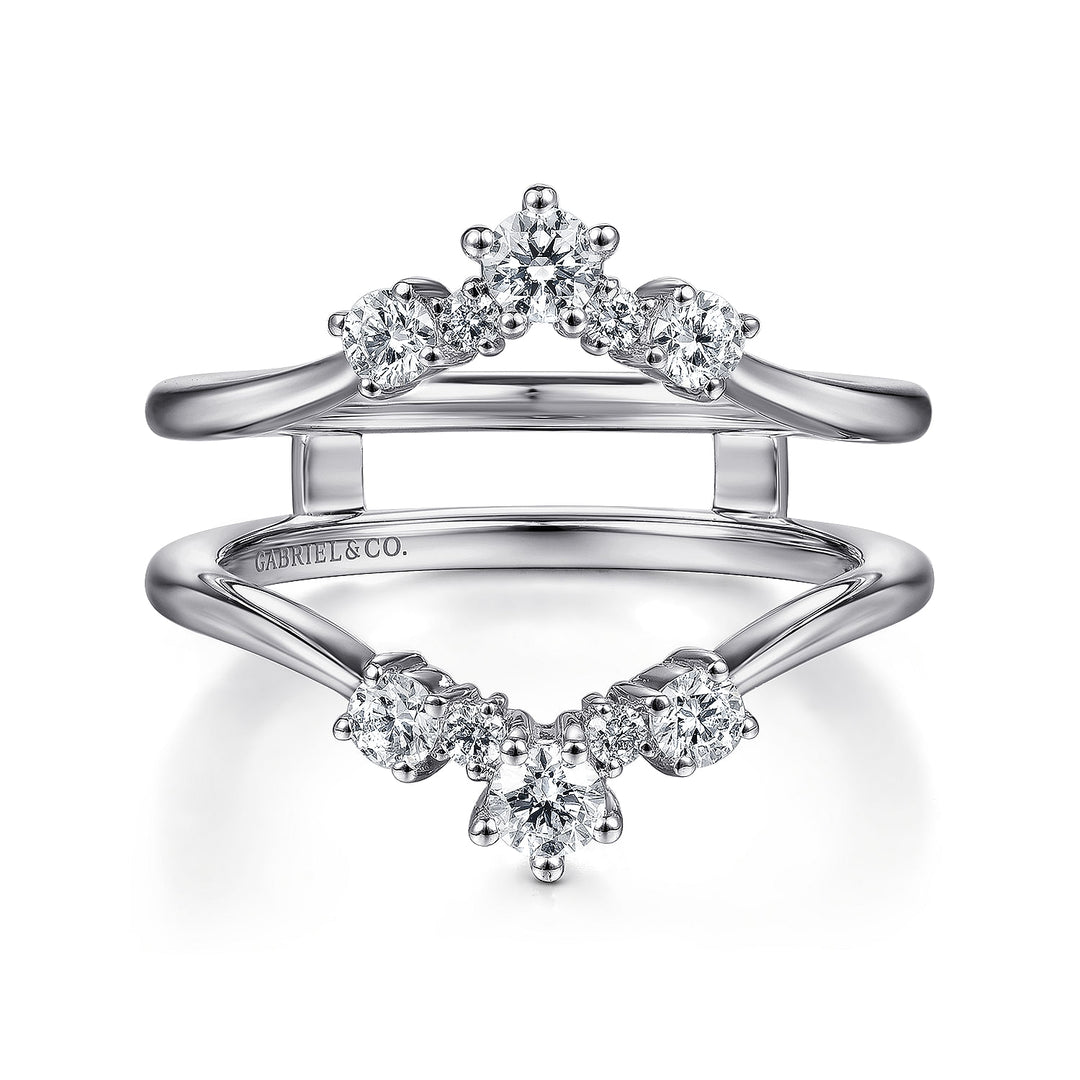 14K White Gold SI G/H 0.48 CTW Diamond Women's Guard Style Wedding Band