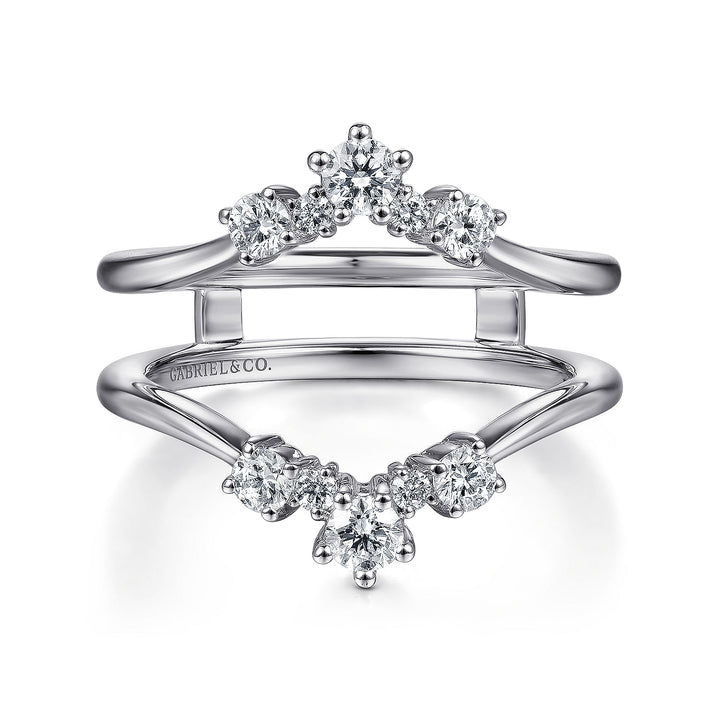 14K White Gold SI G/H 0.48 CTW Diamond Women's Guard Style Wedding Band