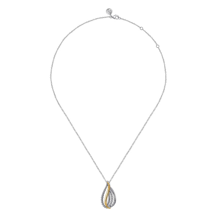 Gabriel & Co. Sterling Silver And 14K Yellow Gold Teardrop Necklace
