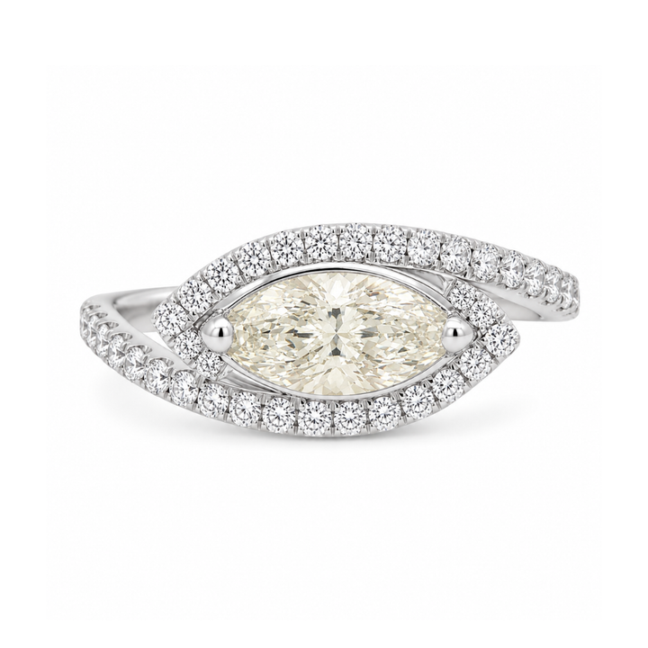 Estate - 14K White Gold 1.51 CTW Diamond Women's Ring, Size 7.25