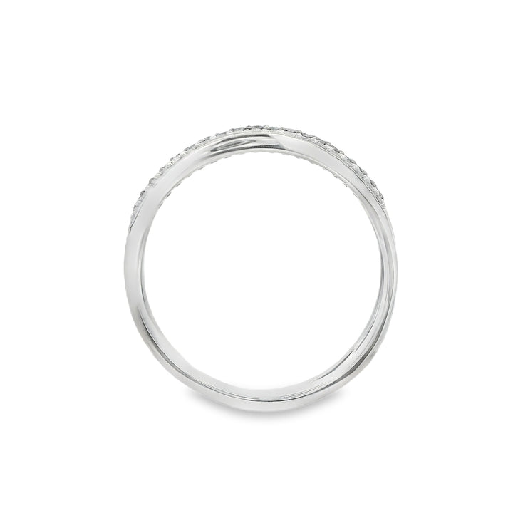 14K White Gold 2 Row 0.20 CTW Black And White Diamond Ring