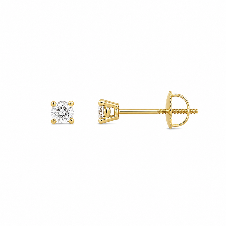 14K Yellow Gold 0.20CTW LAB Grown Diamond Stud Earrings