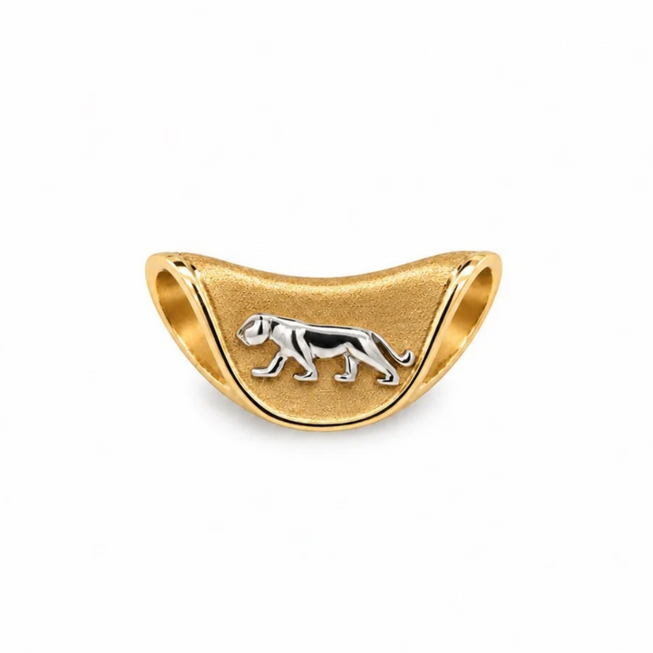 Estate - 10 Karat Yellow And White Gold Slider Pendant With Cougar