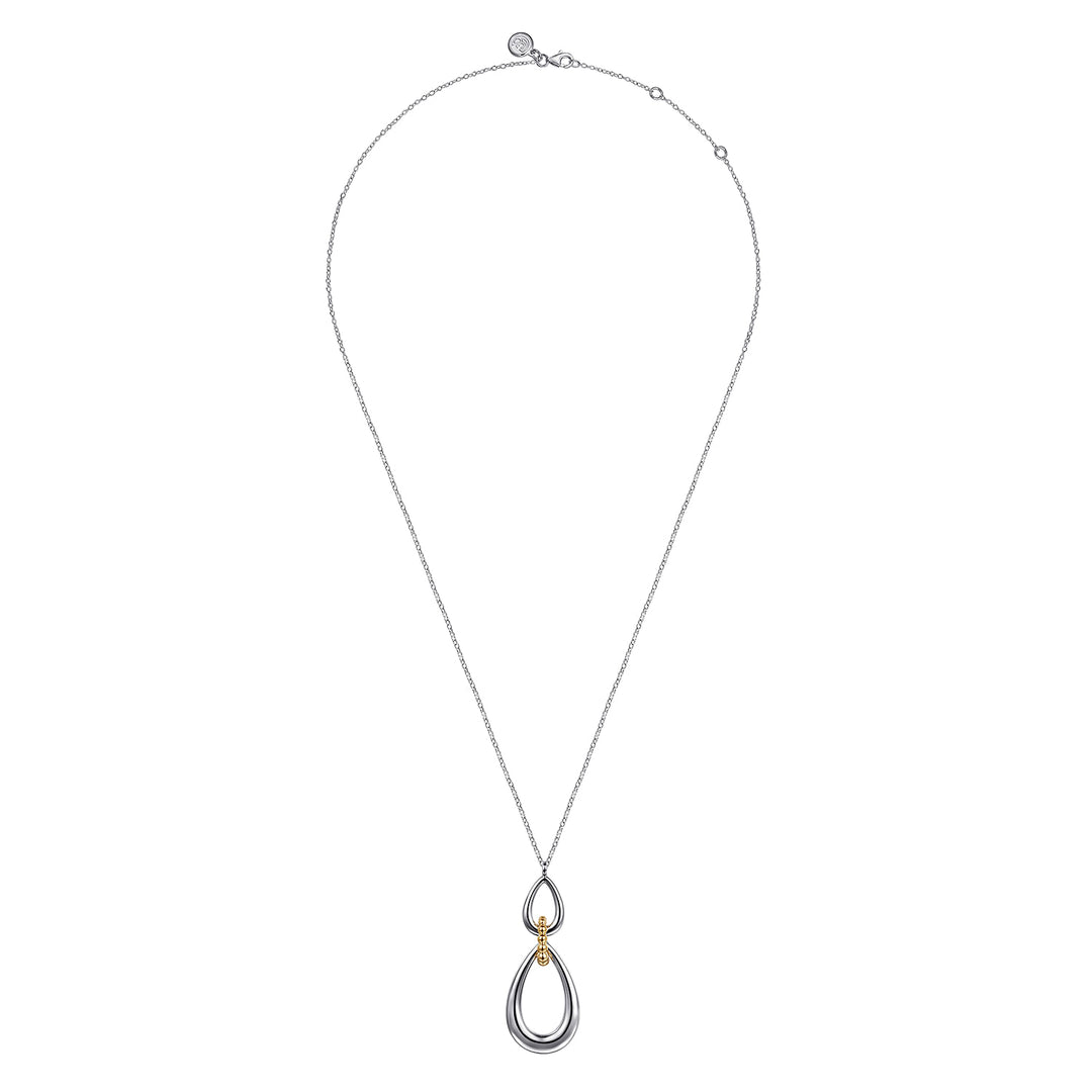 Gabriel & Co. Sterling Silver And 14K Yellow Gold Teardrop Necklace