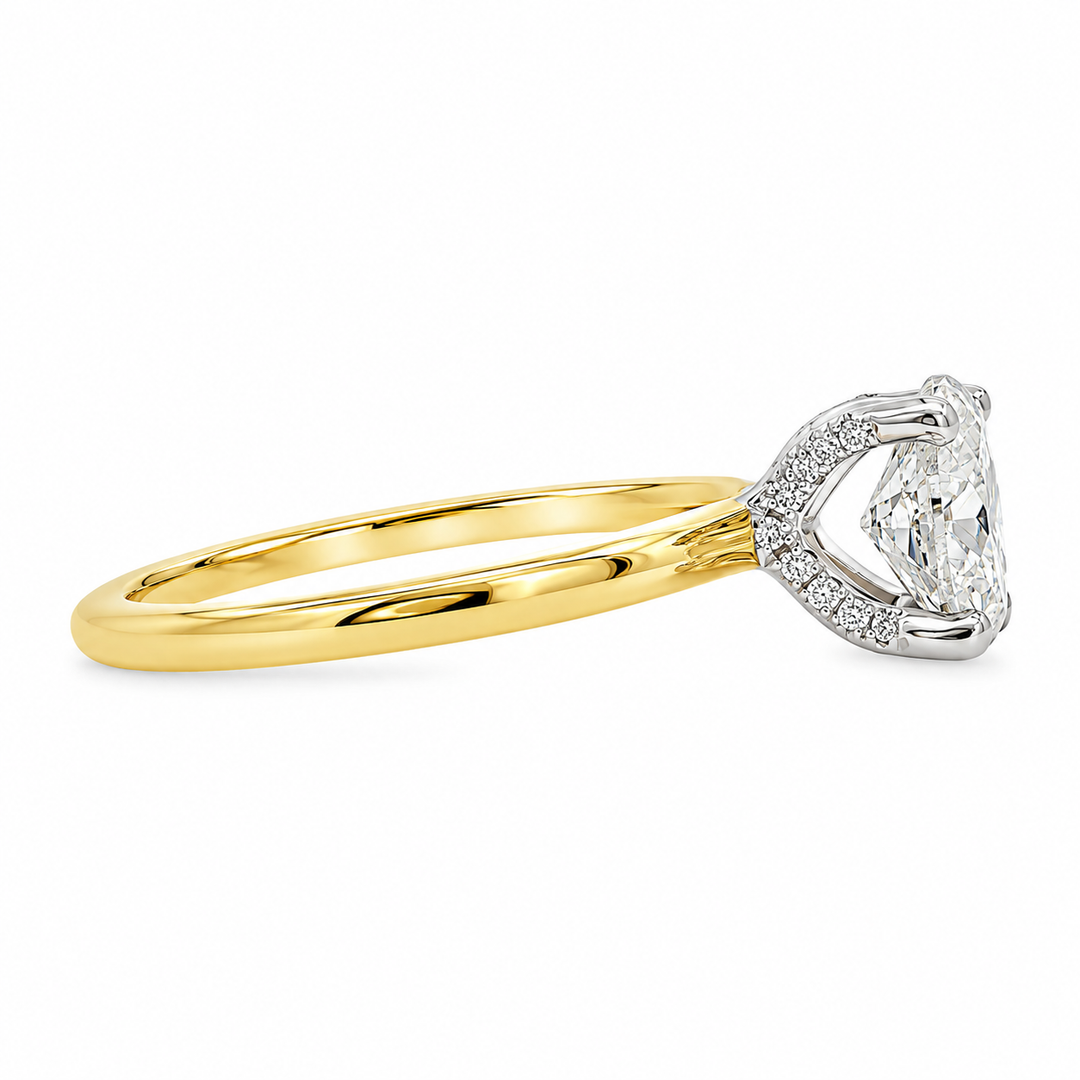 Women's 14K Yellow And White Gold 0.11 CTW Diamond Semi-Mount Engagement Ring