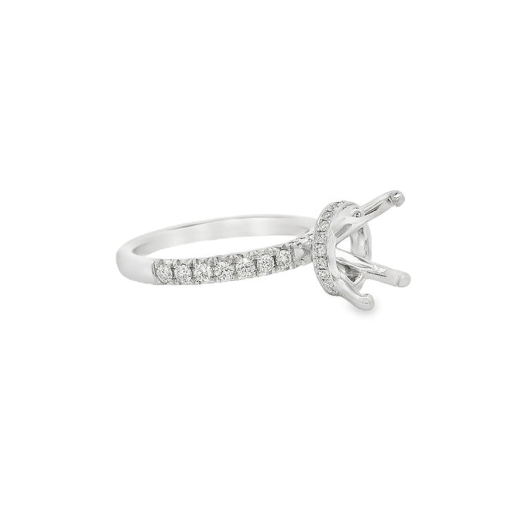 Women's 14K White Gold Hidden Halo 0.45 CTW Diamond Semi-Mount Engagement Ring